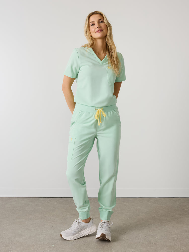 DEMI RE-GARDE™ - MISTY MINT - Jogger Scrub Pants - SILVADUR™ - Final Sale