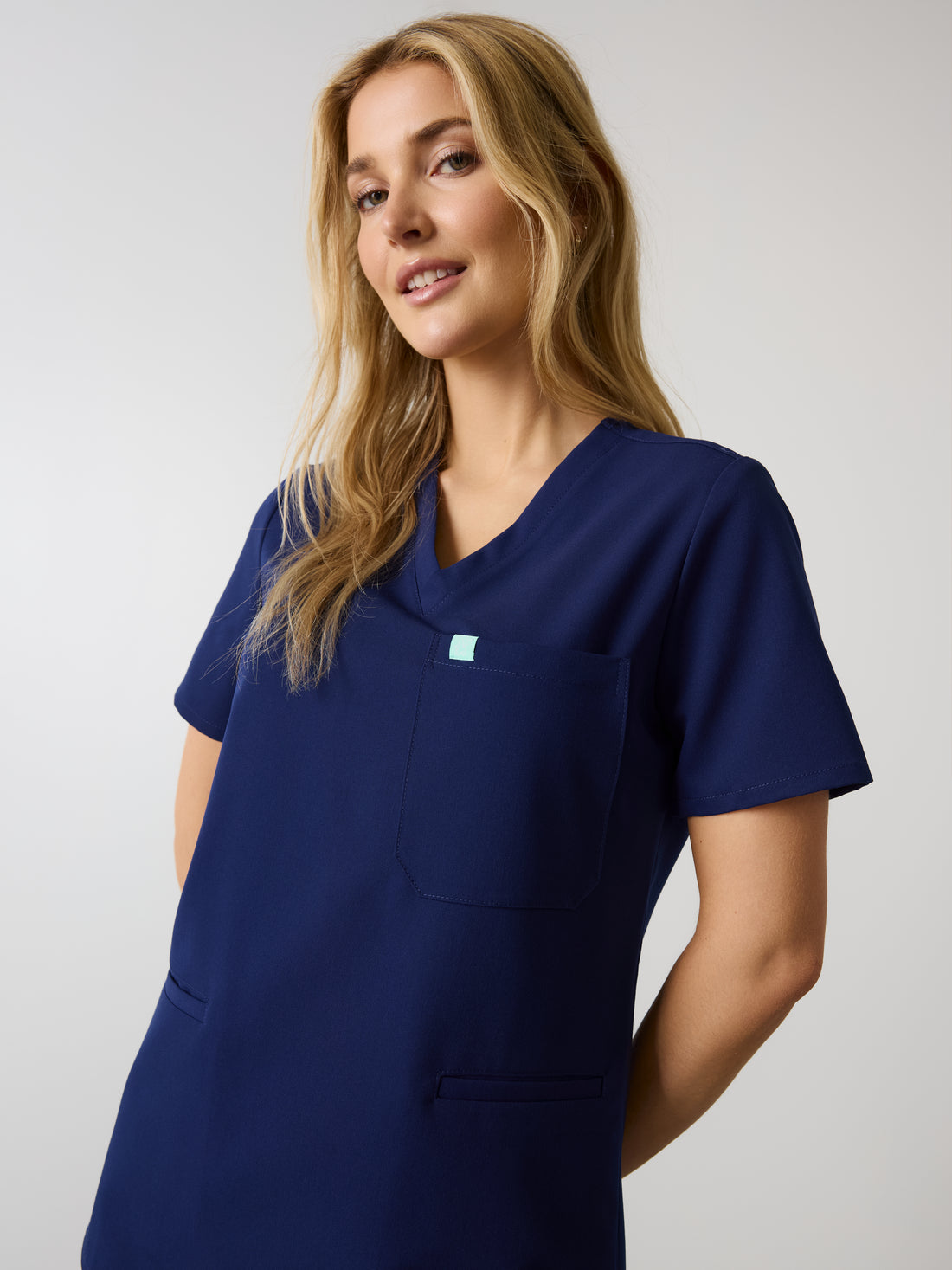 LIV RE-GARDE™ - MODERN NAVY - Three Pockets Scrub Top - SILVADUR™