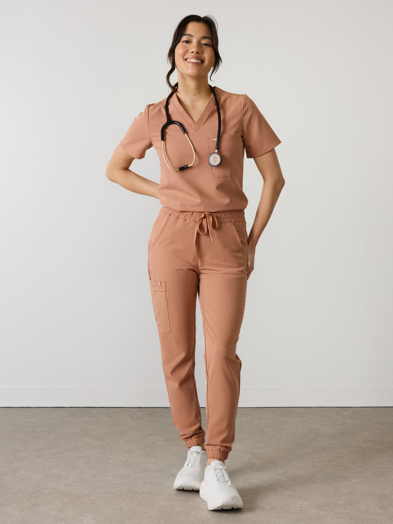 ROSIE RE-GARDE™ - MOCHA - Jogger Scrub Pants - SILVADUR™