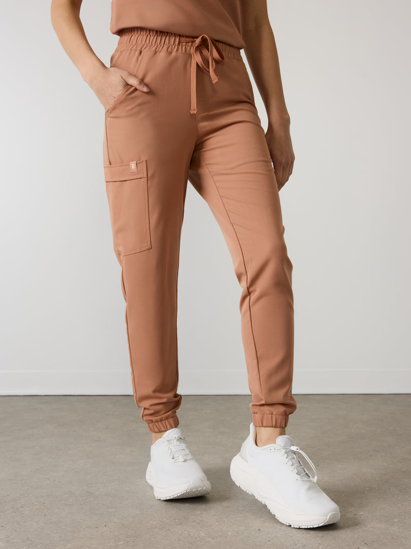 ROSIE RE-GARDE™ - MOCHA - Jogger Scrub Pants - SILVADUR™