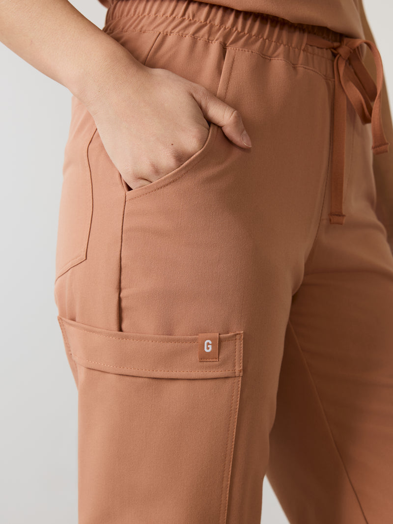 ROSIE RE-GARDE™ - MOCHA - Jogger Scrub Pants - SILVADUR™