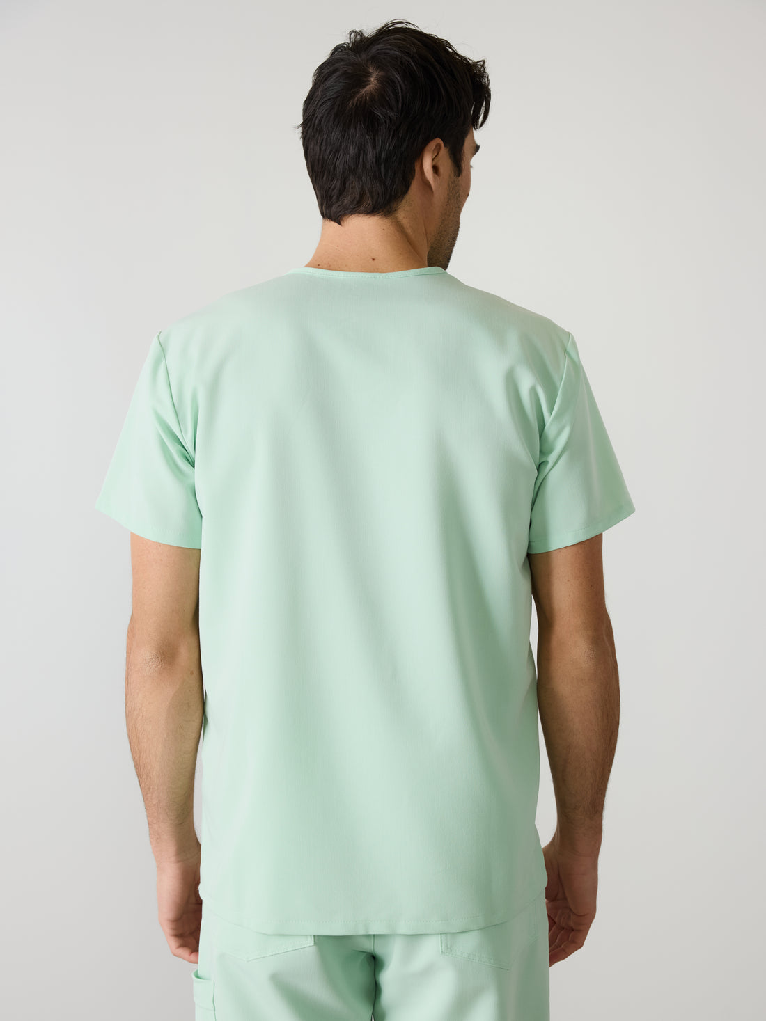 LOGAN RE-GARDE™ - MISTY MINT - One Pocket Men's Scrub Top - SILVADUR™