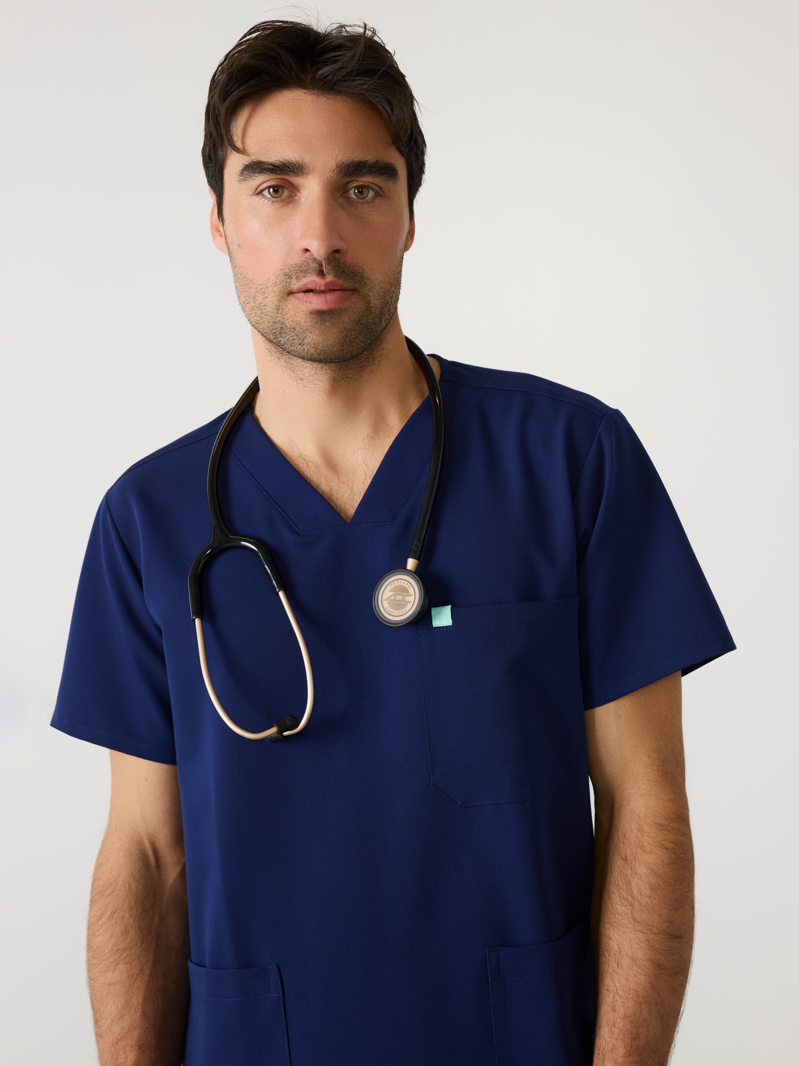 ZACK RE-GARDE™ - MODERN NAVY - Three Pockets Men's Scrub Top - SILVADUR™