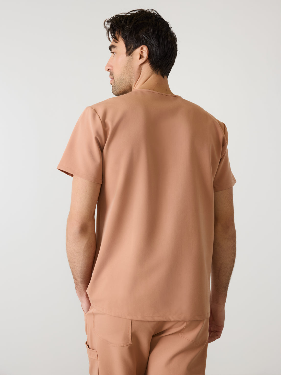 ZACK RE-GARDE™ - MOCHA - Three Pockets Men's Scrub Top - SILVADUR™