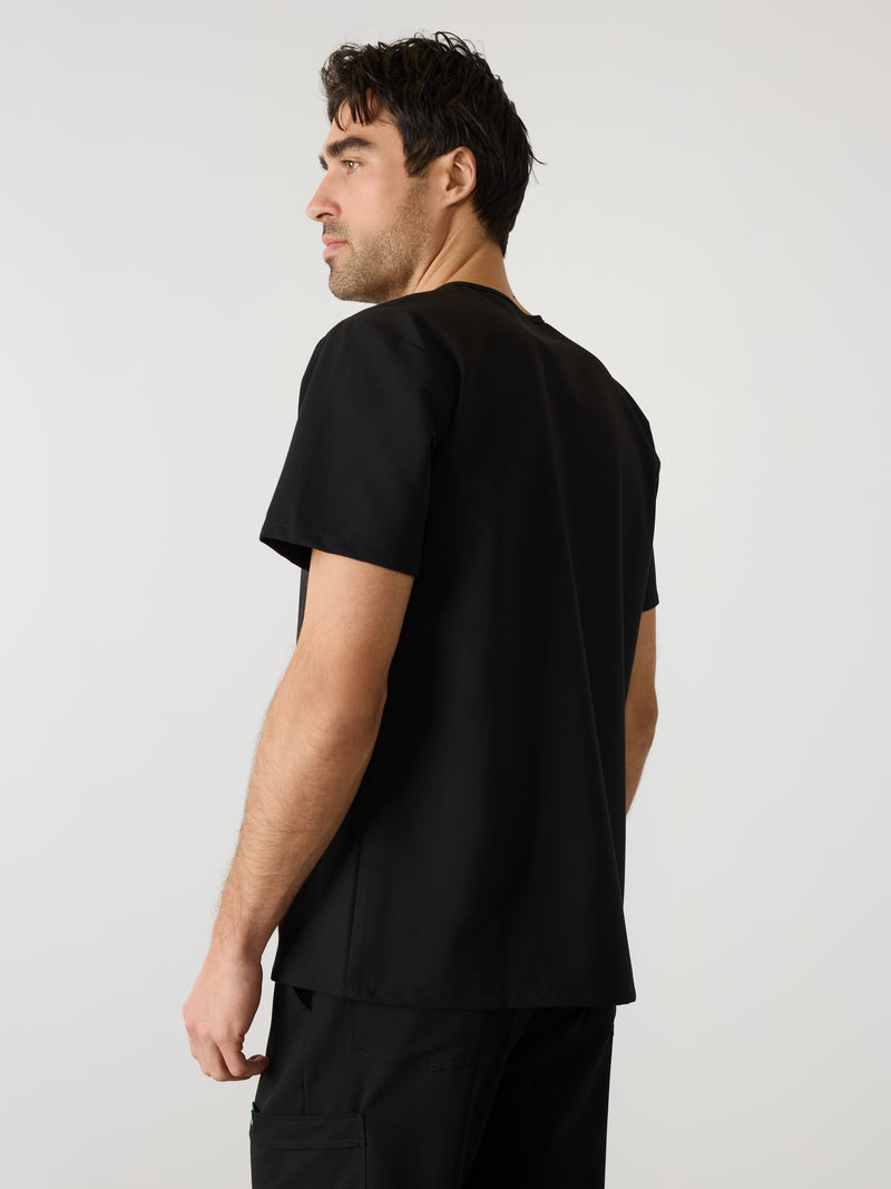 LOGAN RE-GARDE™ - NEGRO - Blusa médica de un bolsillo para hombre - SILVADUR™
