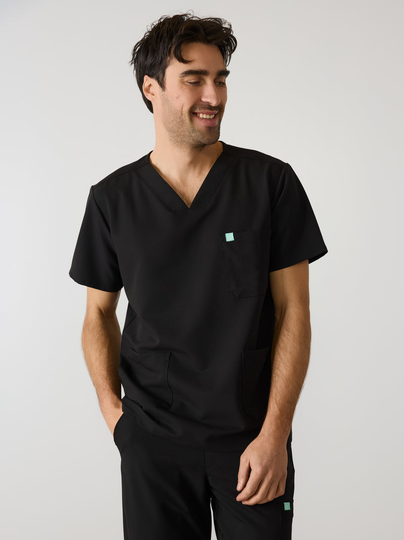 ZACK RE-GARDE™ - NEGRO - Camiseta médica de tres bolsillos para hombre - SILVADUR™