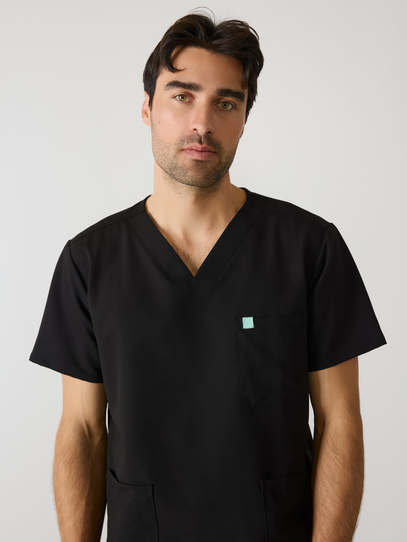 ZACK RE-GARDE™ - NEGRO - Camiseta médica de tres bolsillos para hombre - SILVADUR™