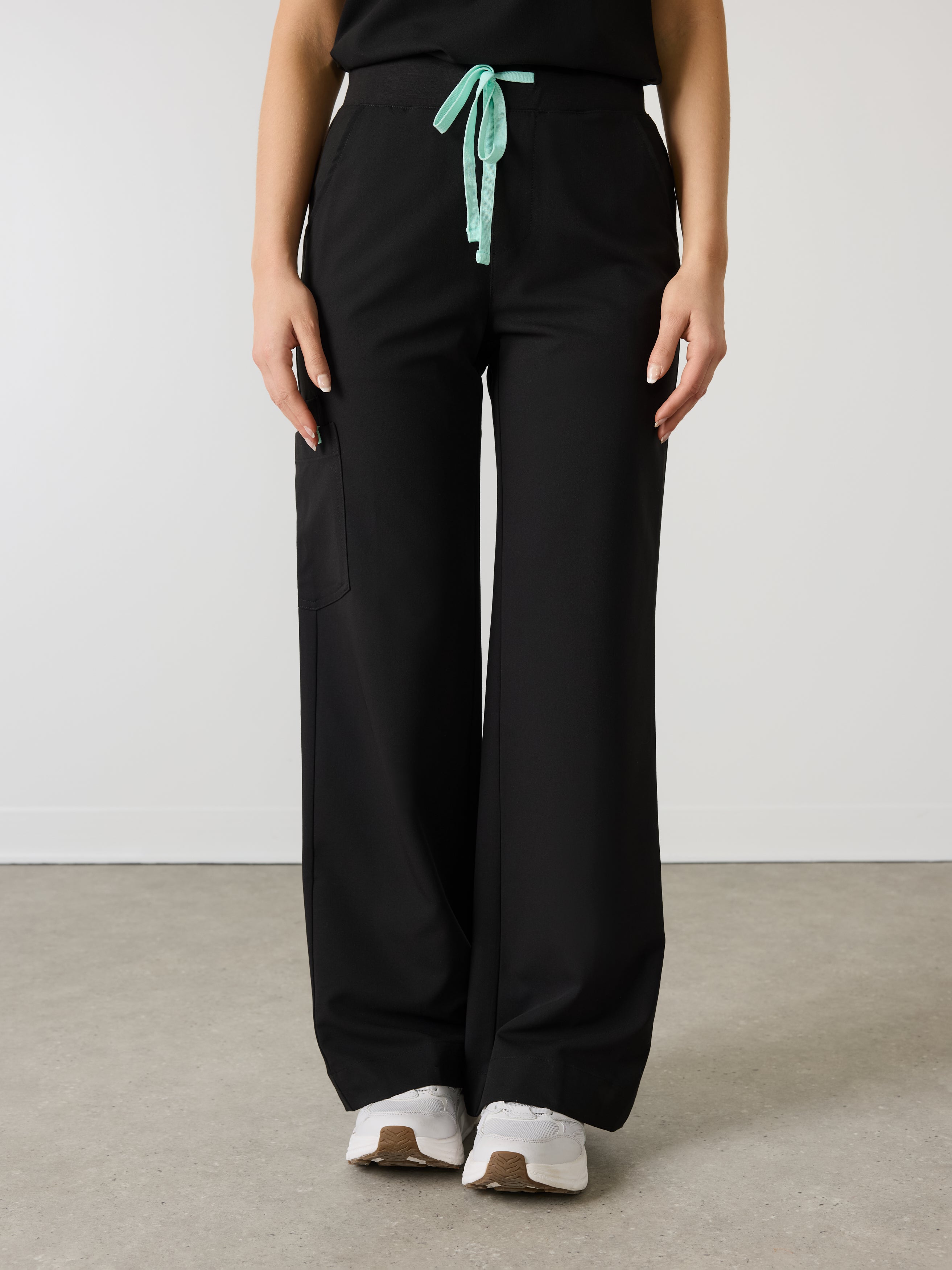 MILA RE-GARDE™ - BLACK - Wide Leg Scrub Pants - SILVADUR™
