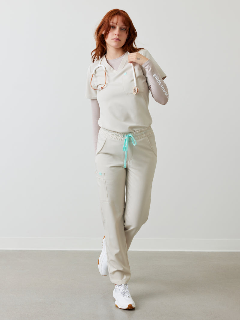 JULIETA RE-GARDE™ - BOHO BEIGE - Straight Cut Scrub Pants - FINAL SALE