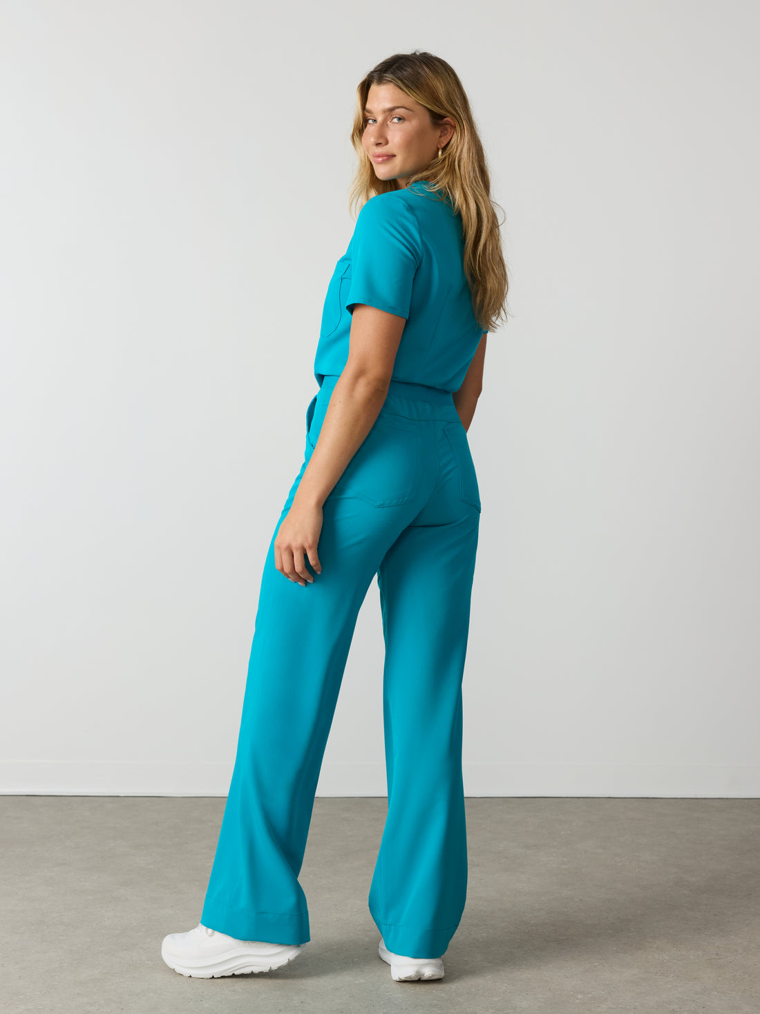 MILA RE-GARDE™ - PARADISE BLUE - Wide Leg Scrub Pants - SILVADUR™