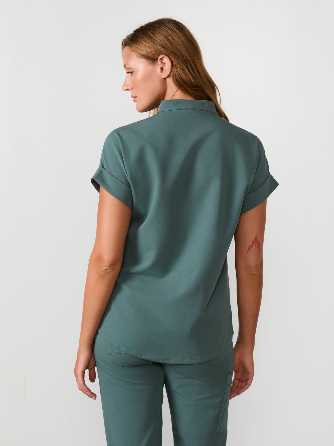 CHARLIE RE-GARDE™ - BOREAL - Mandarine Collar Scrub Top - SILVADUR™