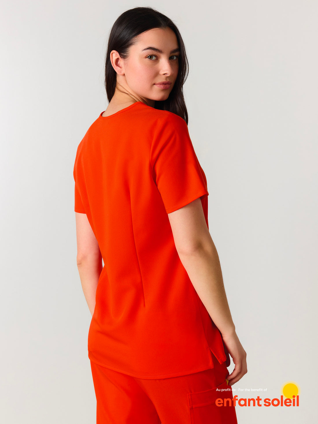 GABRIELLE RE-GARDE™ - TANGERINE - One Pocket Scrub Top - SILVADUR™