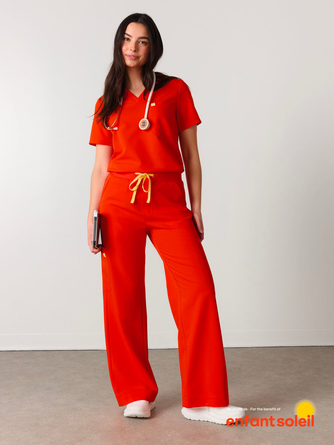 MILA RE-GARDE™ - TANGERINE - Wide Leg Scrub Pants - SILVADUR™