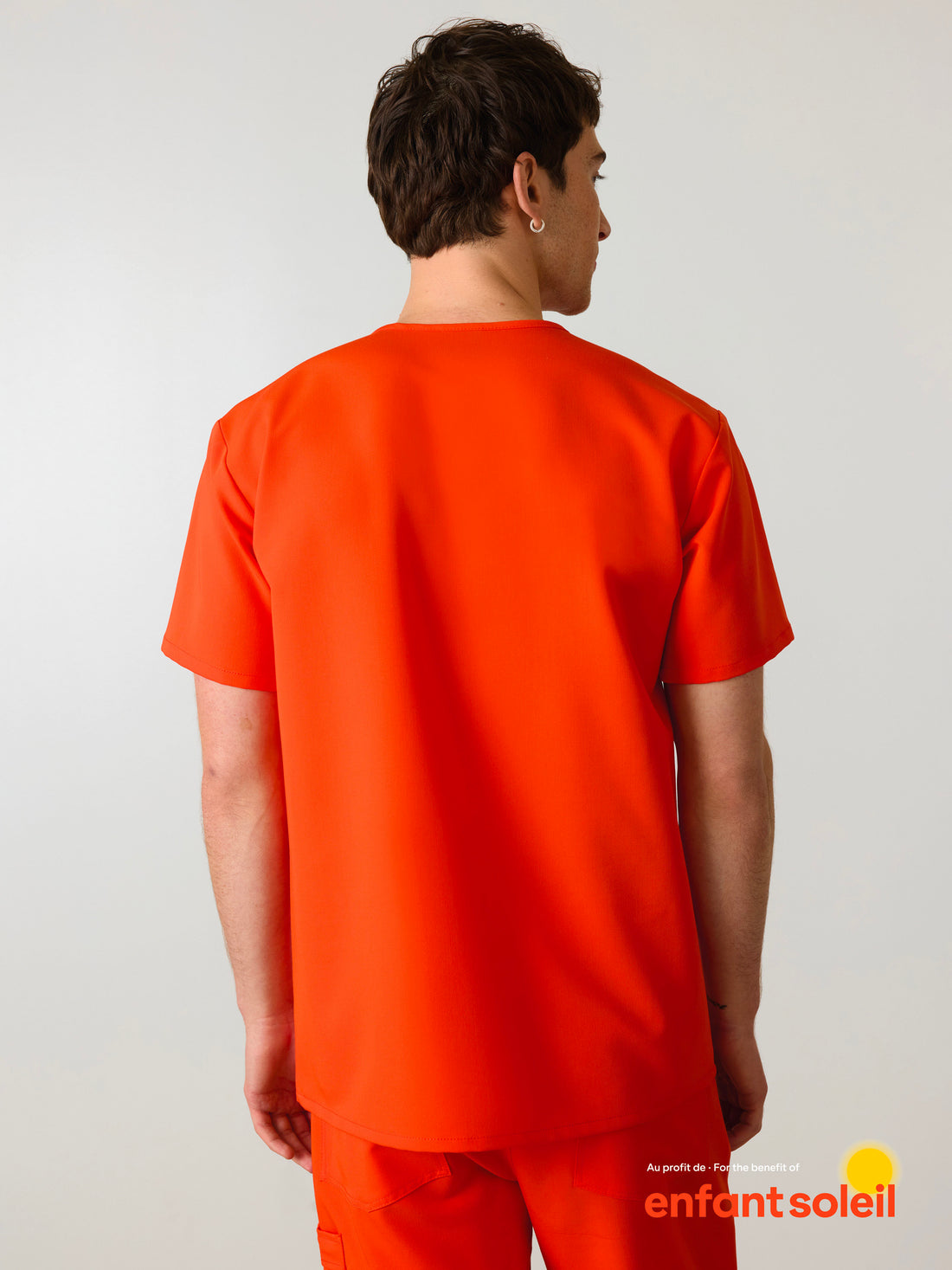 ZACK RE-GARDE™ - TANGERINE - Three Pockets Men's Scrub Top - SILVADUR™