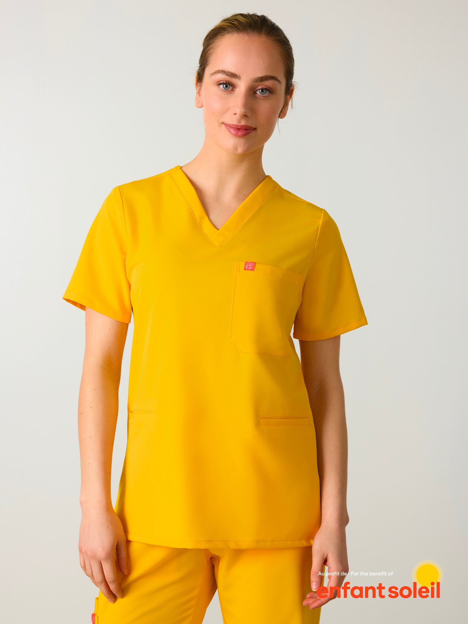 LIV RE-GARDE™ - SUNSHINE YELLOW - Three Pockets Scrub Top - SILVADUR™