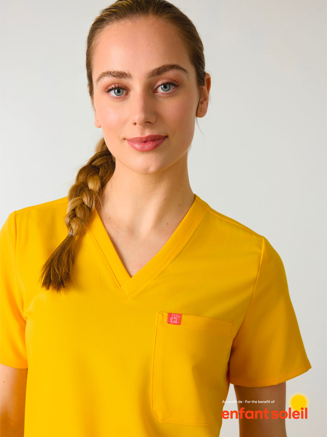 GABRIELLE RE-GARDE™ - SUNSHINE YELLOW - One Pocket Scrub Top - SILVADUR™