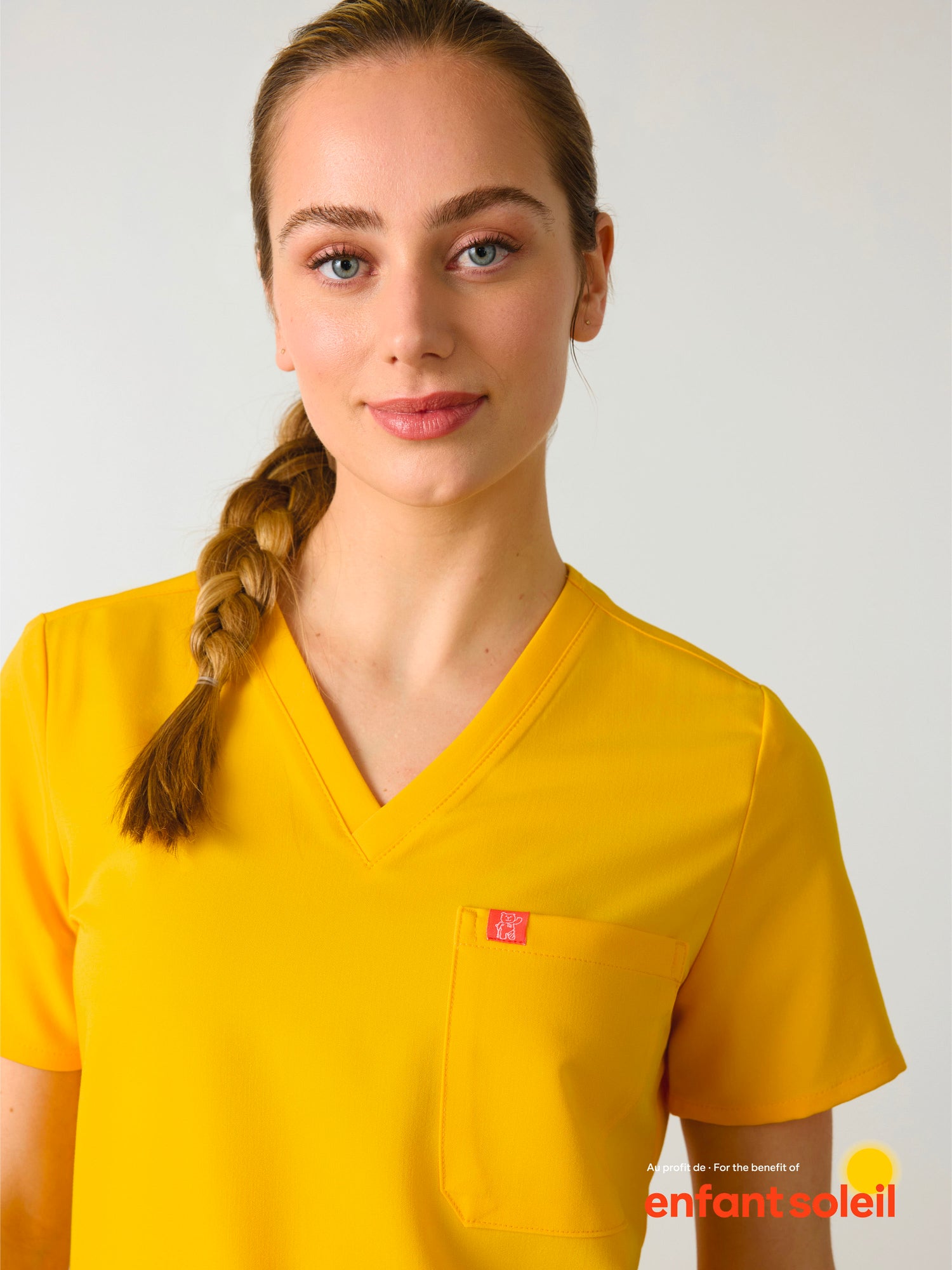 GABRIELLE RE-GARDE™ - SUNSHINE YELLOW - One Pocket Scrub Top - SILVADUR™