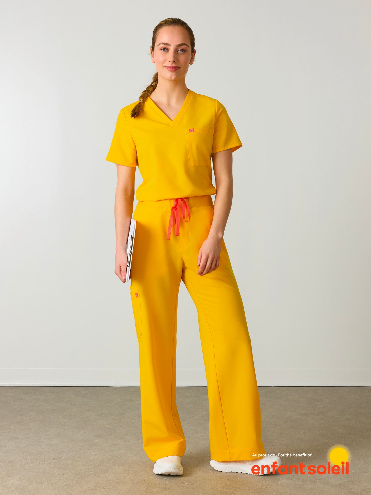 MILA RE-GARDE™ - SUNSHINE YELLOW - Wide Leg Scrub Pants - SILVADUR™
