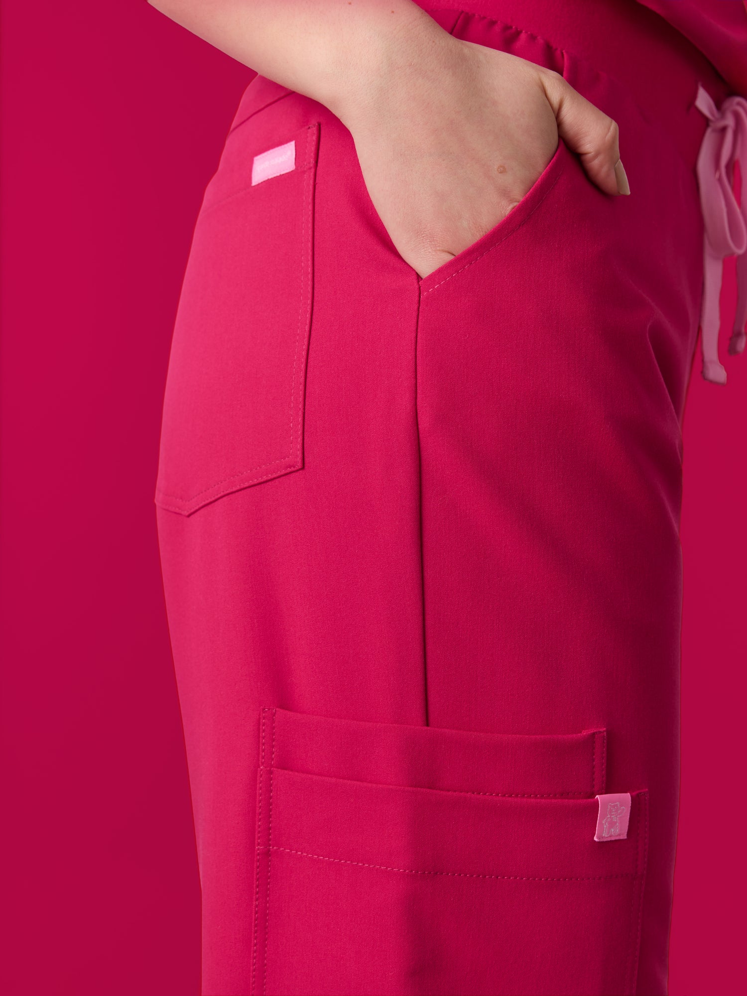 MILA RE-GARDE™ - VIBRANT FUCHSIA - Wide Leg Scrub Pants - SILVADUR™