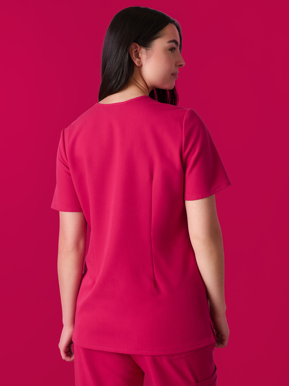 LIV RE-GARDE™ - VIBRANT FUCHSIA - Three Pockets Scrub Top - SILVADUR™