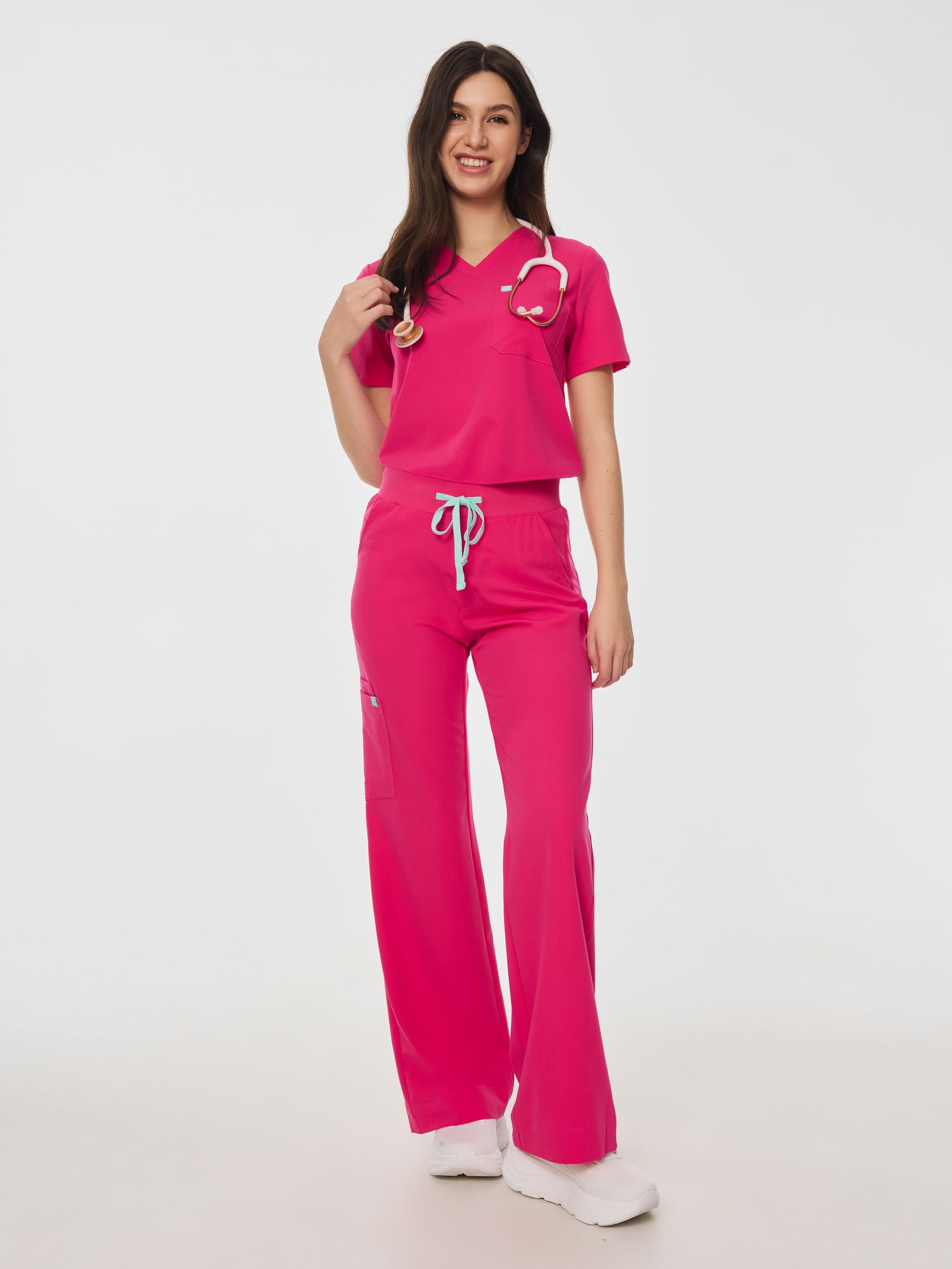 MILA RE-GARDE™ - PINK CRUSH - Wide Leg Scrub Pants - SILVADUR™