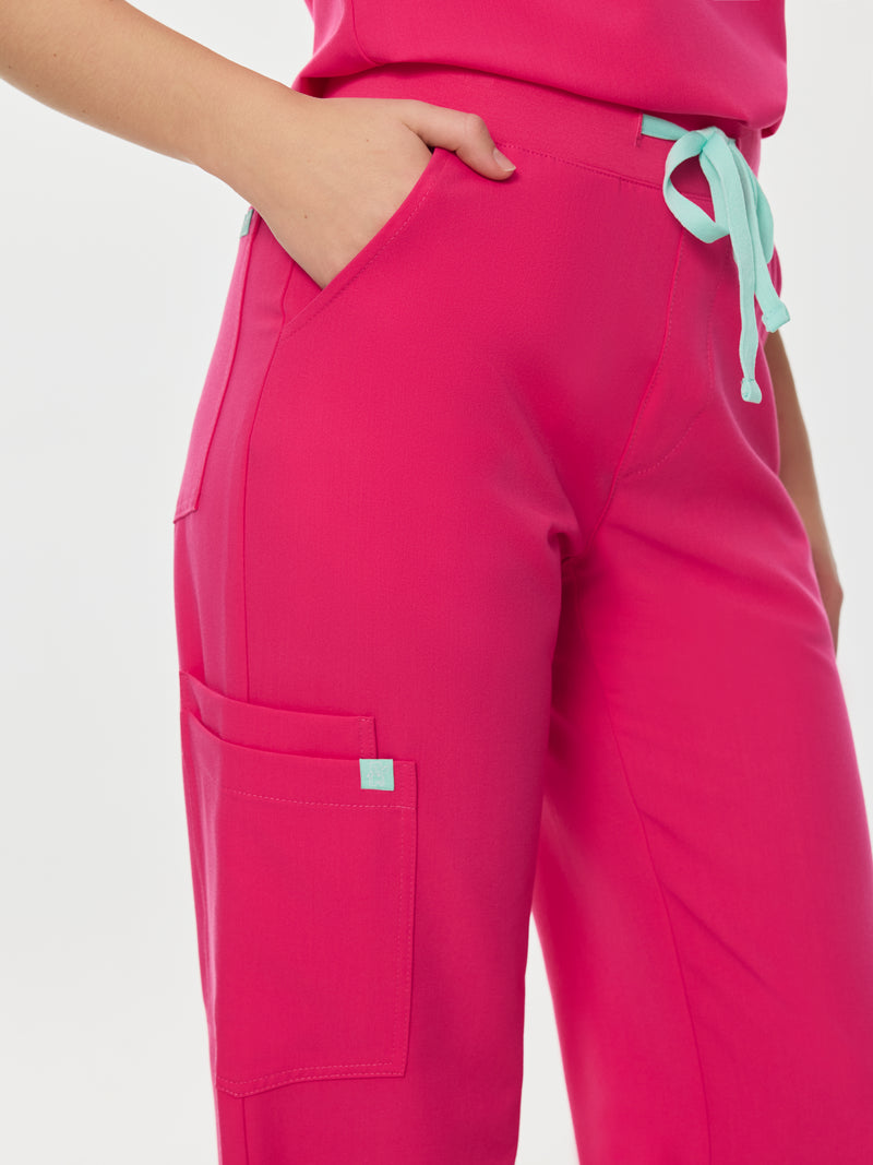 MILA RE-GARDE™ - PINK CRUSH - Wide Leg Scrub Pants - SILVADUR™