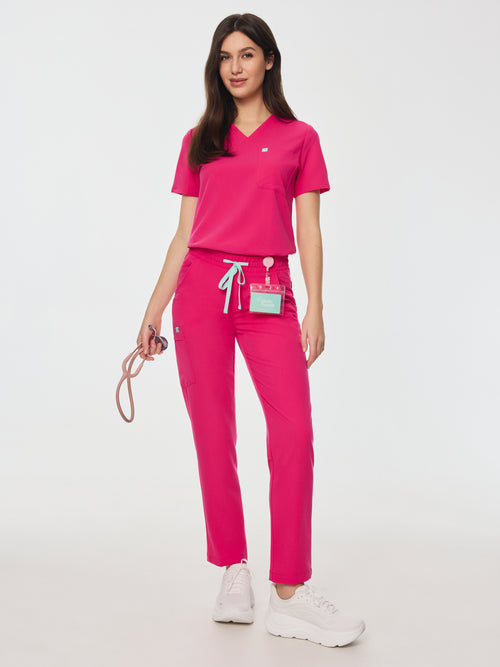 JULIETA RE-GARDE™ - PINK CRUSH - Straight Cut Scrub Pants - SILVADUR™