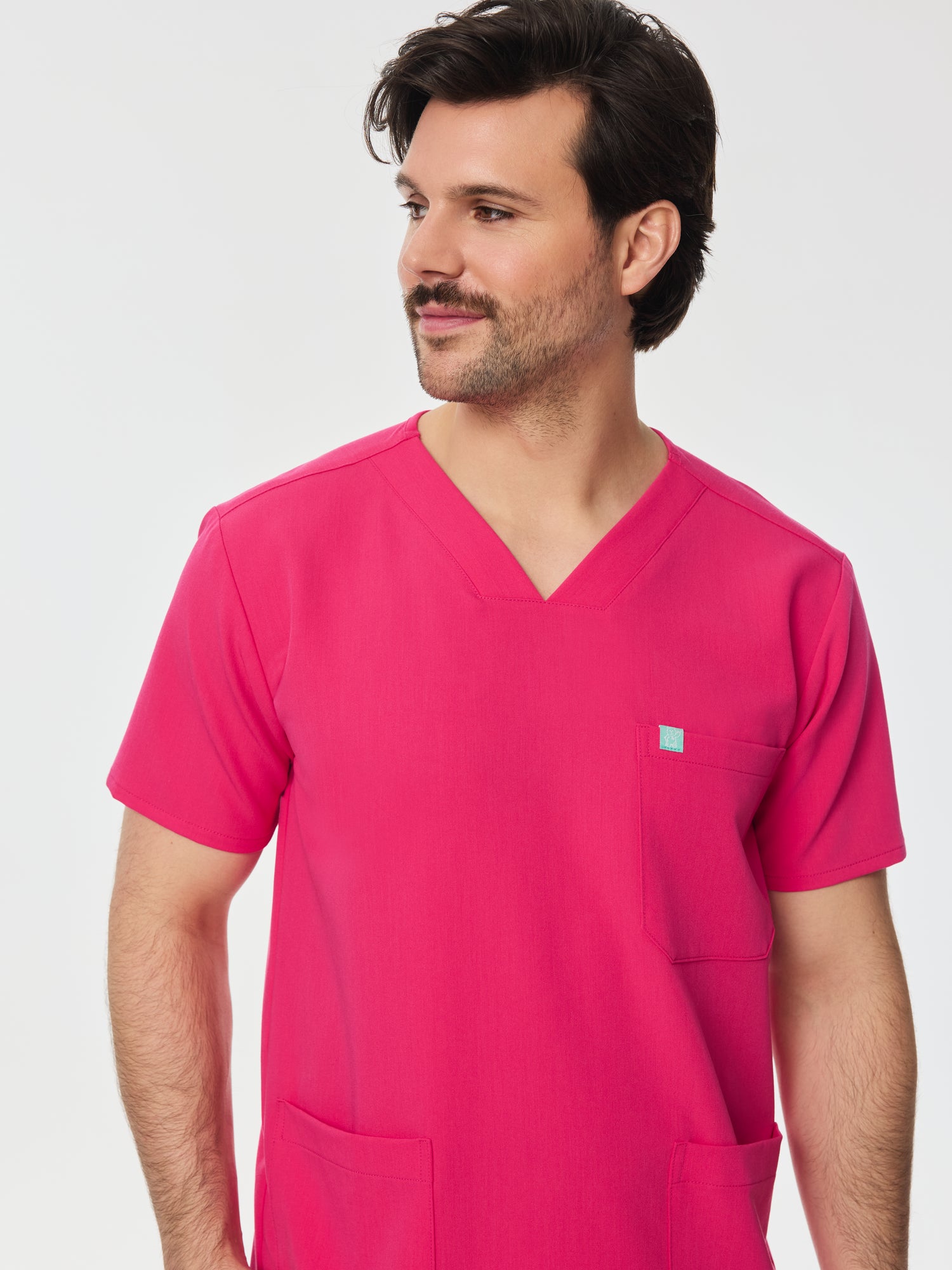 ZACK RE-GARDE™ - PINK CRUSH - Three Pockets Men's Scrub Top - SILVADUR™