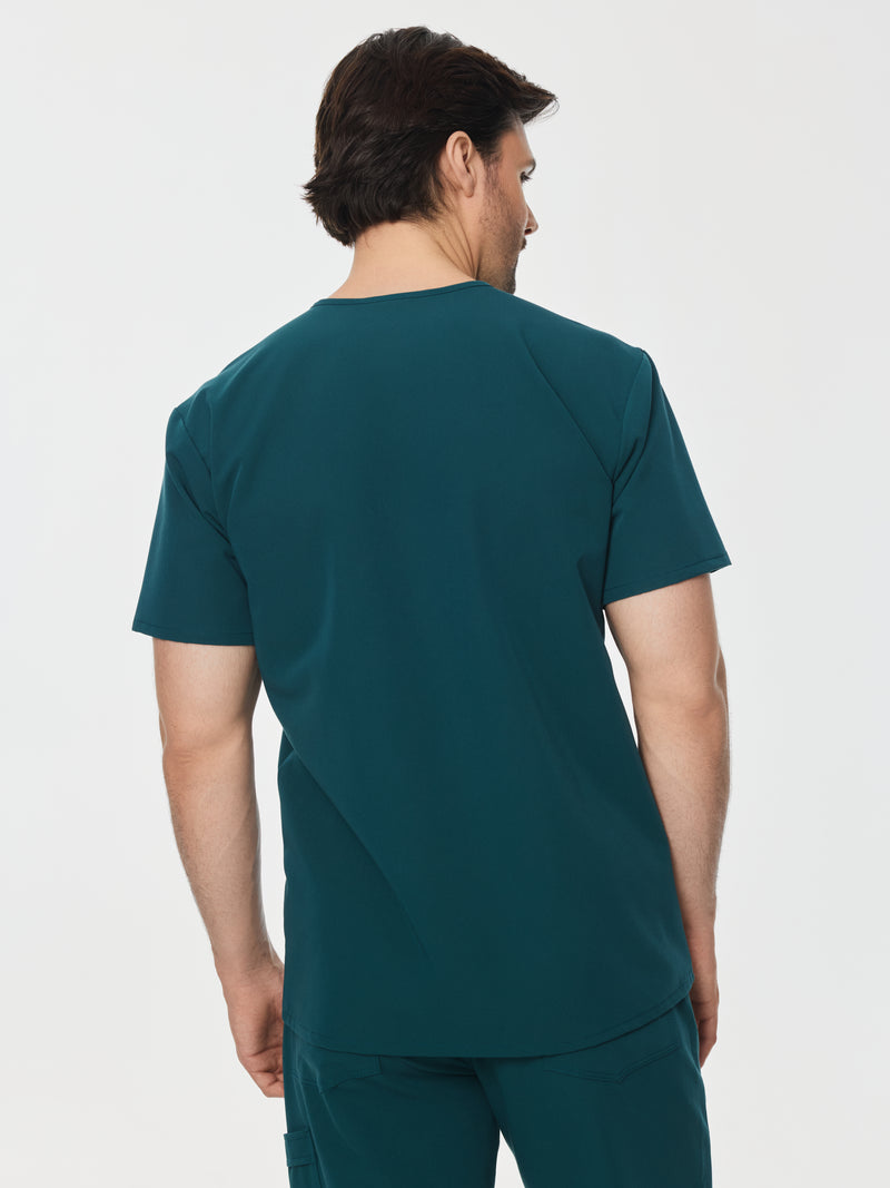 LOGAN RE-GARDE™ - TEAL - One Pocket Men's Scrub Top - SILVADUR™