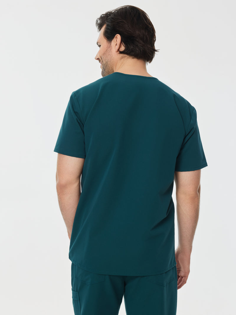 ZACK RE-GARDE™ - TEAL - Three Pockets Men's Scrub Top - SILVADUR™