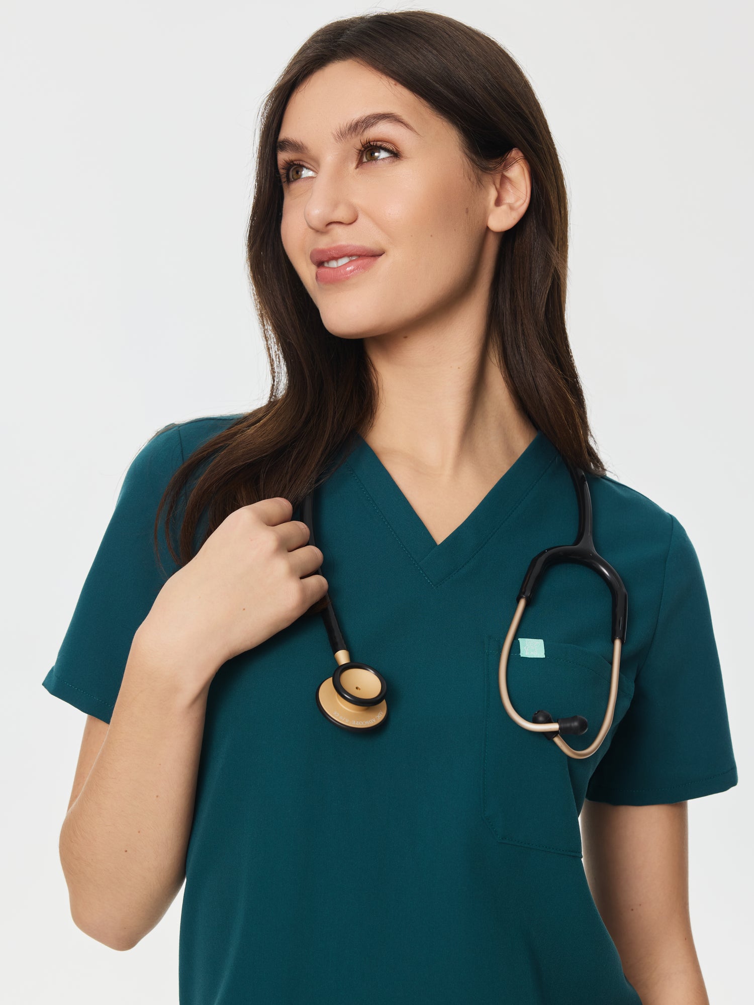GABRIELLE RE-GARDE™ - TEAL - One Pocket Scrub Top - SILVADUR™