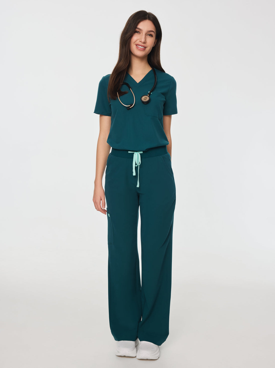 MILA RE-GARDE™ - TEAL - Wide Leg Scrub Pants - SILVADUR™