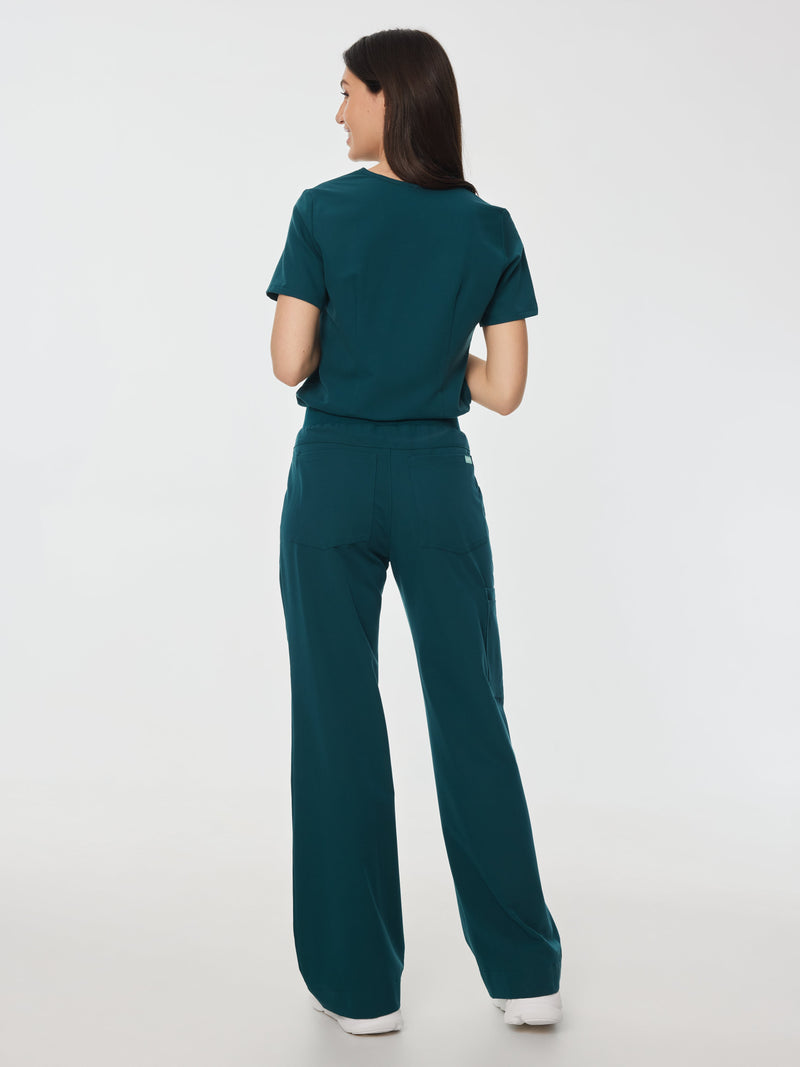 MILA RE-GARDE™ - TEAL - Wide Leg Scrub Pants - SILVADUR™