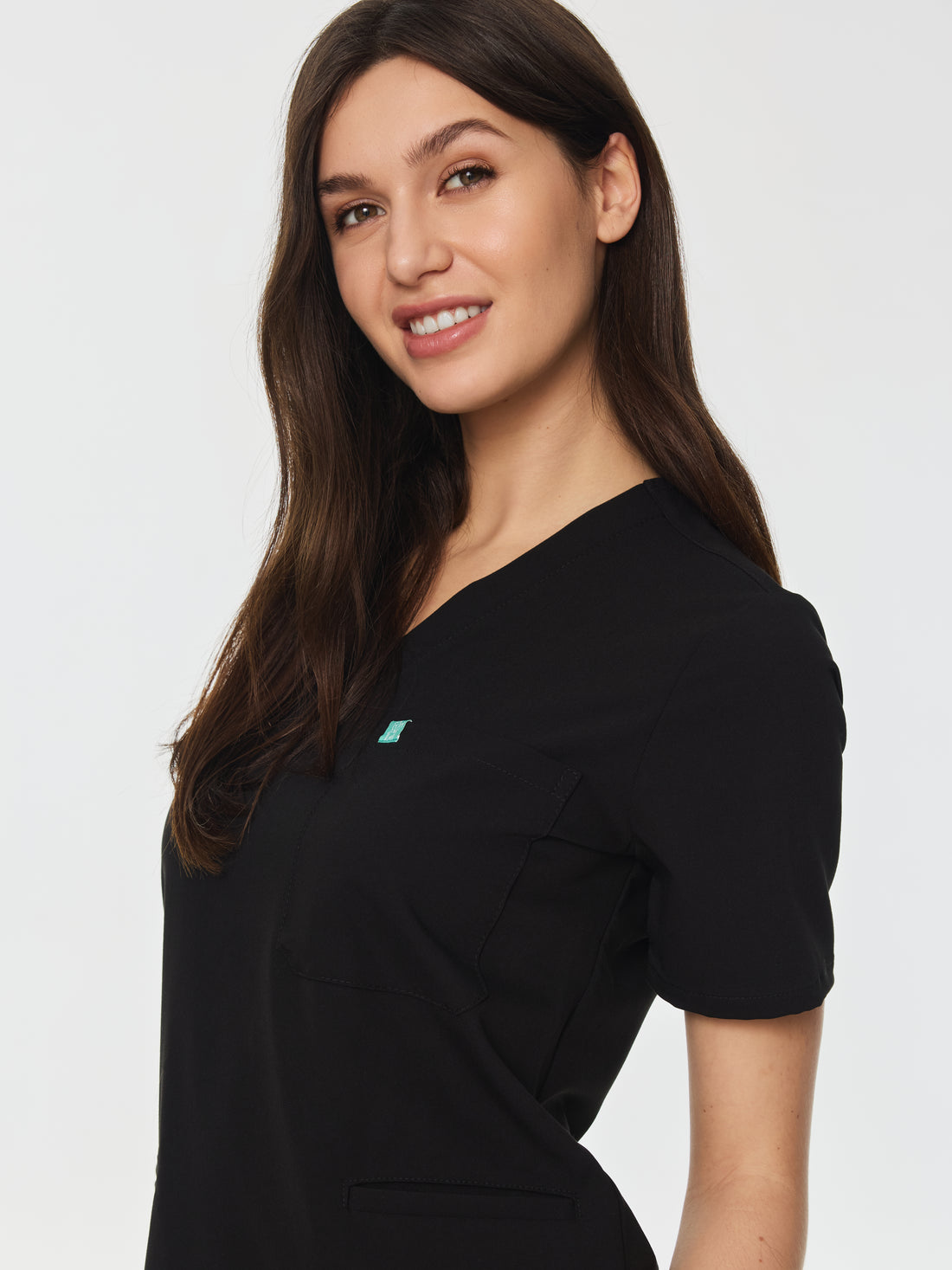 LIV RE-GARDE™ - BLACK - Three Pockets Scrub Top - SILVADUR™