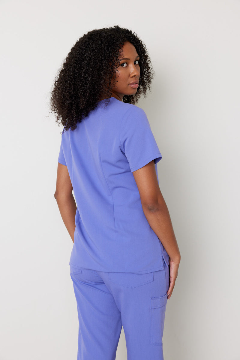 CHLOE RE-GARDE™ - IRIS - Three Pockets Scrub Top - SILVADUR™