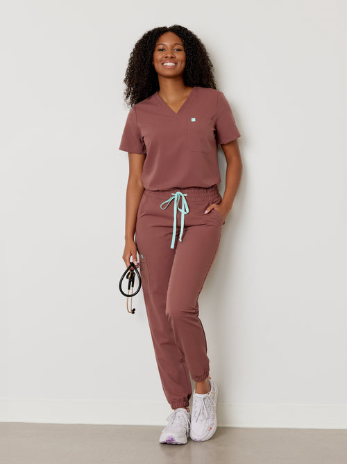 ROSIE RE-GARDE™ - MAROON - Jogger Scrub Pants - SILVADUR™