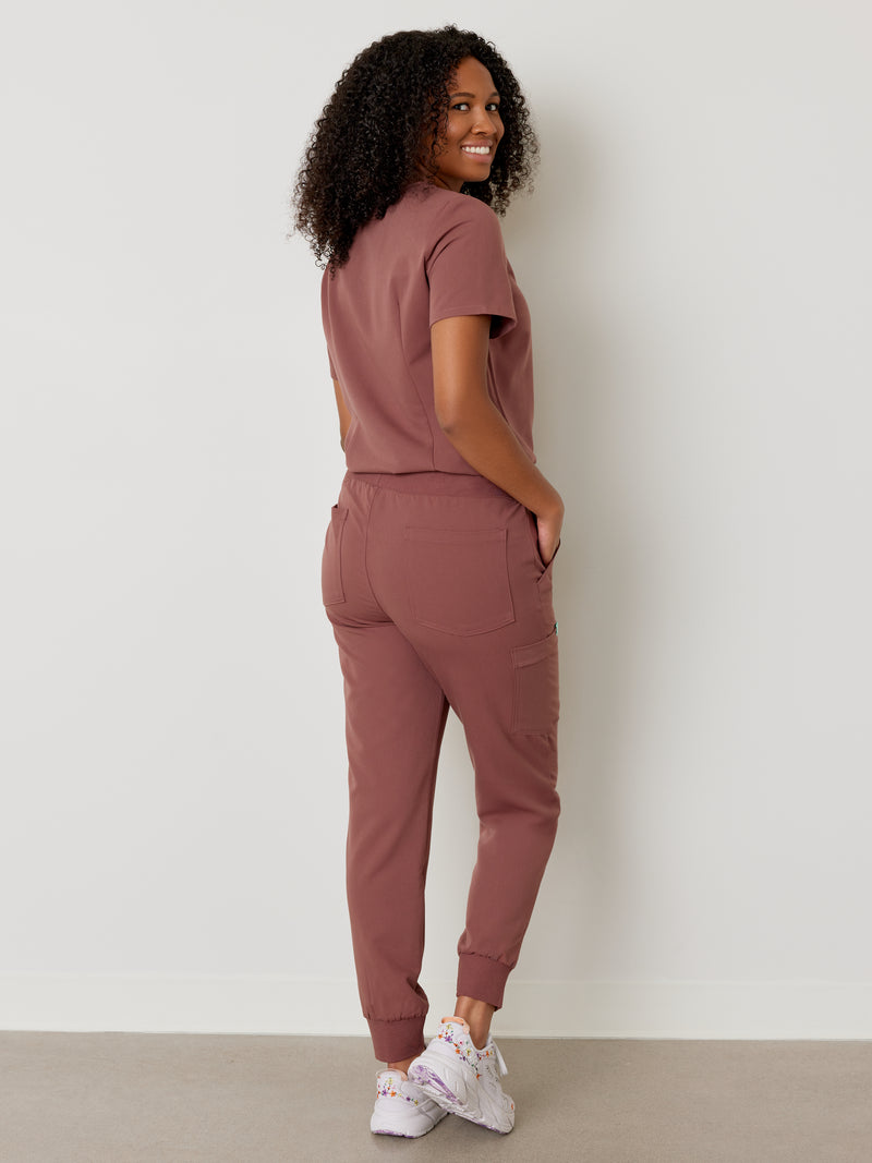 DEMI RE-GARDE™ - MAROON - Jogger Scrub Pants - SILVADUR™