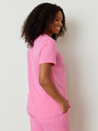 GABRIELLE RE-GARDE™ - BUBBLE PINK - One Pocket Scrub Top - SILVADUR™