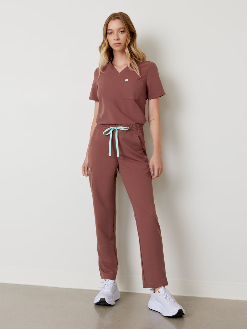 JULIETA RE-GARDE™ - MAROON - Straight Cut Scrub Pants - SILVADUR™