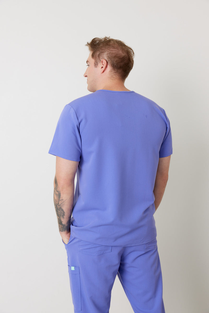 LOGAN RE-GARDE™ - IRIS - One Pocket Men's Scrub Top - SILVADUR™