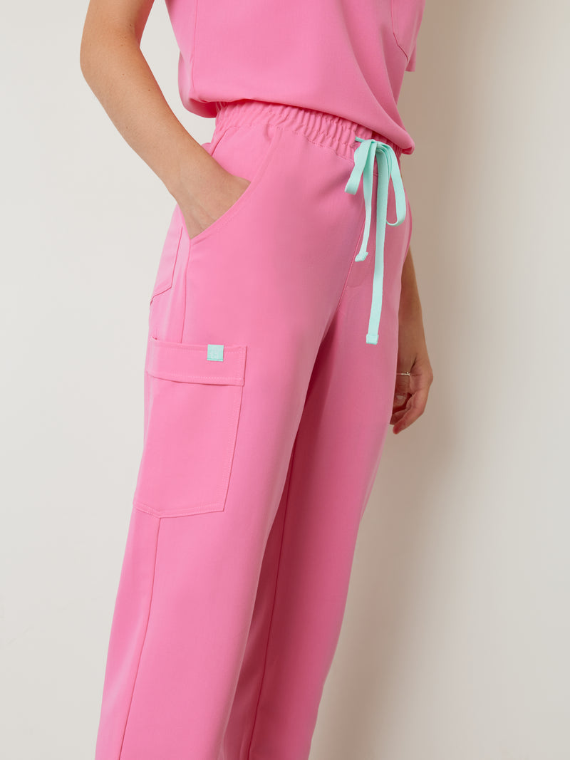 JULIETA RE-GARDE™ - BUBBLE PINK - Straight Cut Scrub Pants - SILVADUR™