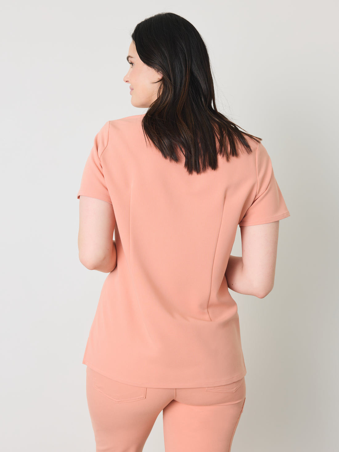 GABRIELLE RE-GARDE™ - PEACH - One Pocket Scrub Top - SILVADUR™ - Final Sale