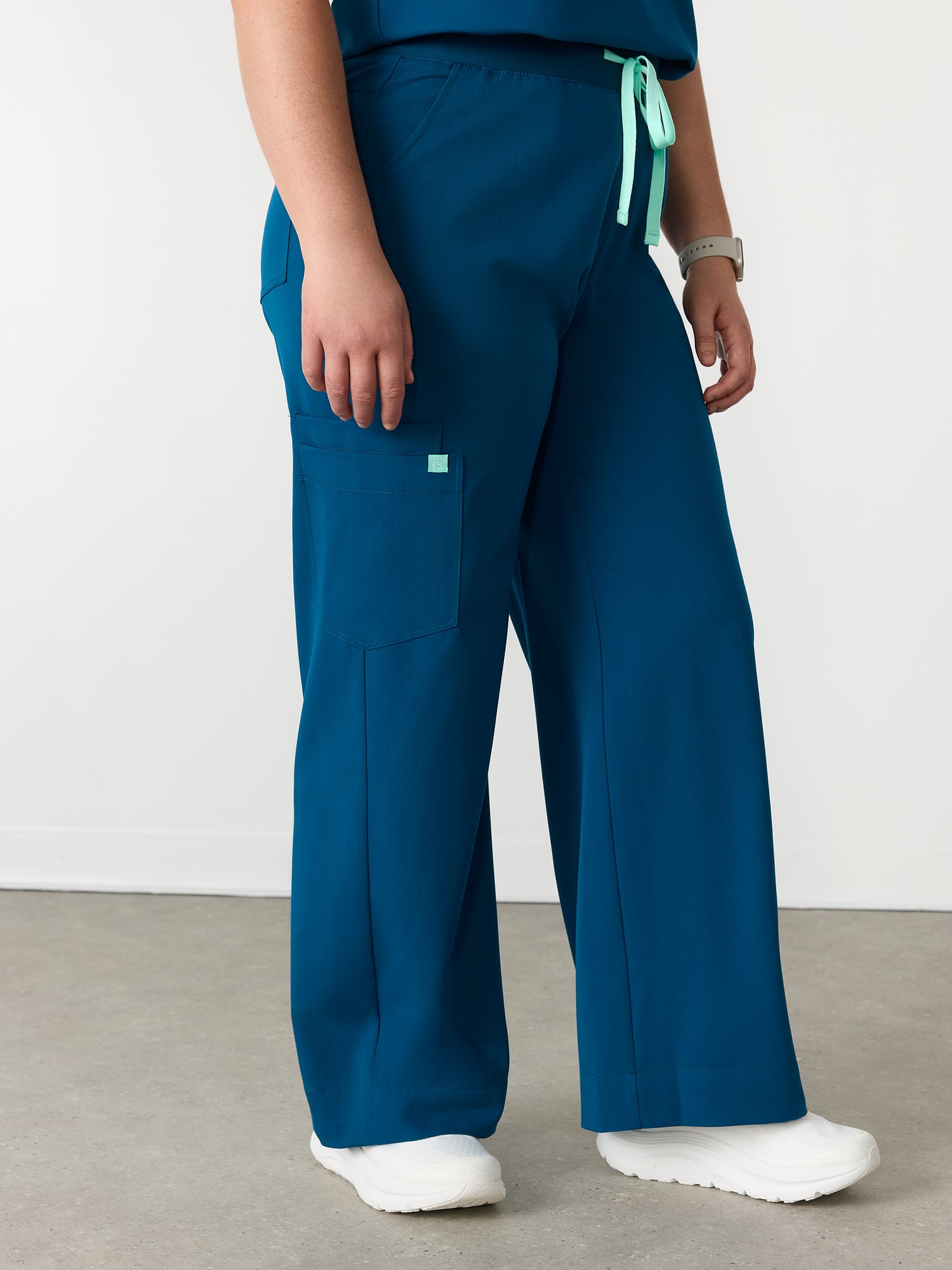 MILA RE-GARDE™ - OPAL BLUE - Wide Leg Scrub Pants - SILVADUR™