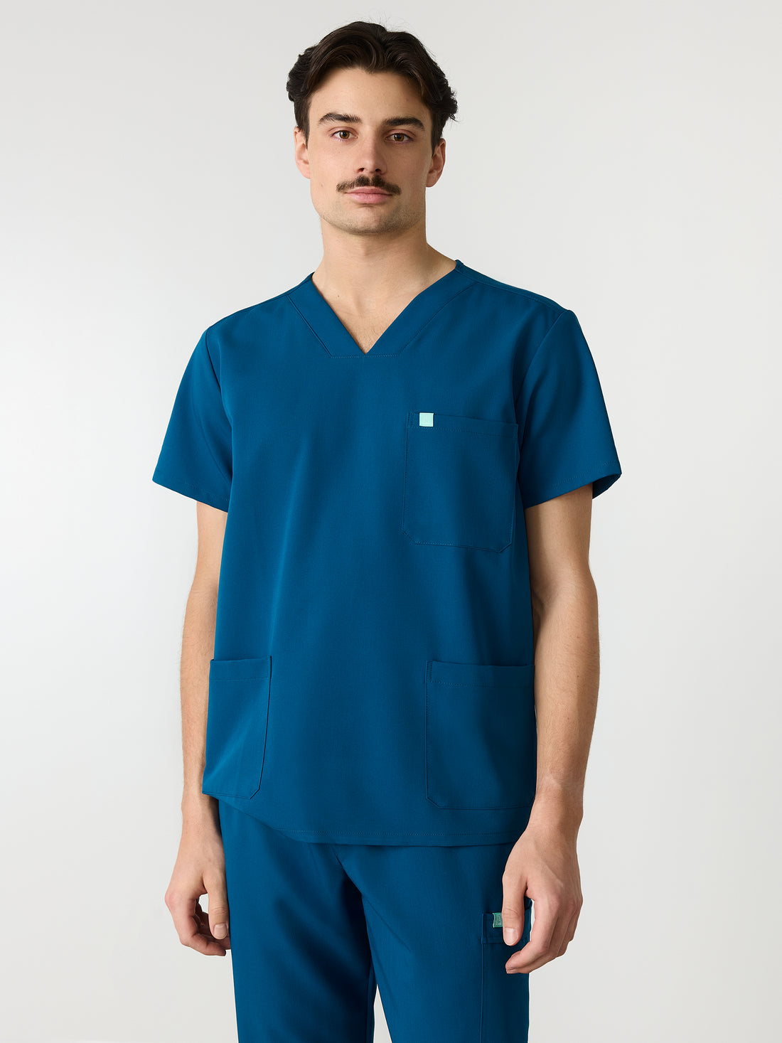 ZACK RE-GARDE™ - AZUL ÓPALO - Blusa médica de tres bolsillos para hombre - SILVADUR™