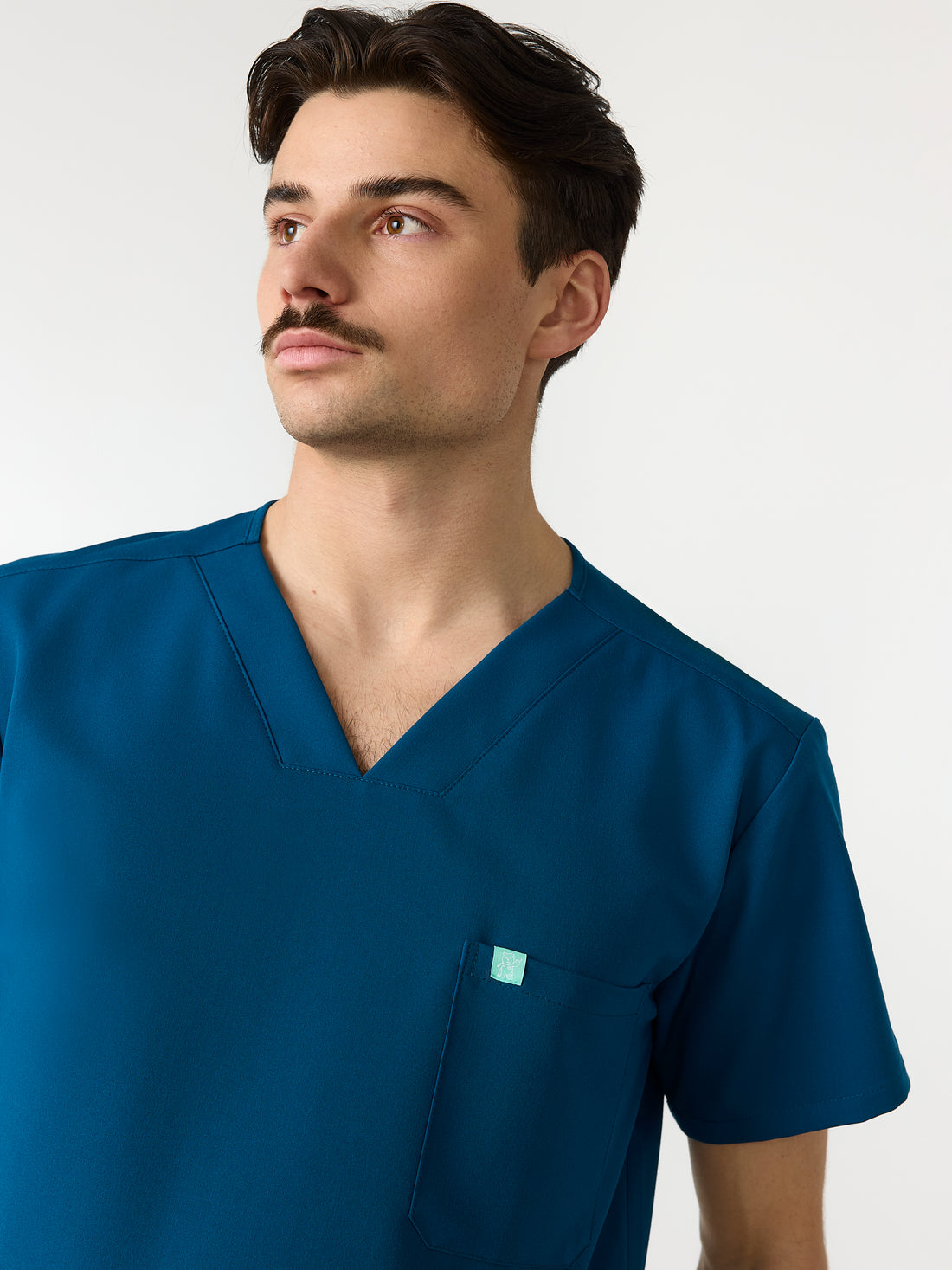 LOGAN RE-GARDE™ - AZUL ÓPALO - Blusa médica de un bolsillo para hombre - SILVADUR™