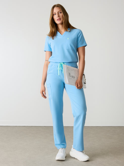 JULIETA RE-GARDE™ - CLASSIC BLUE - Straight Cut Scrub Pants - SILVADUR™