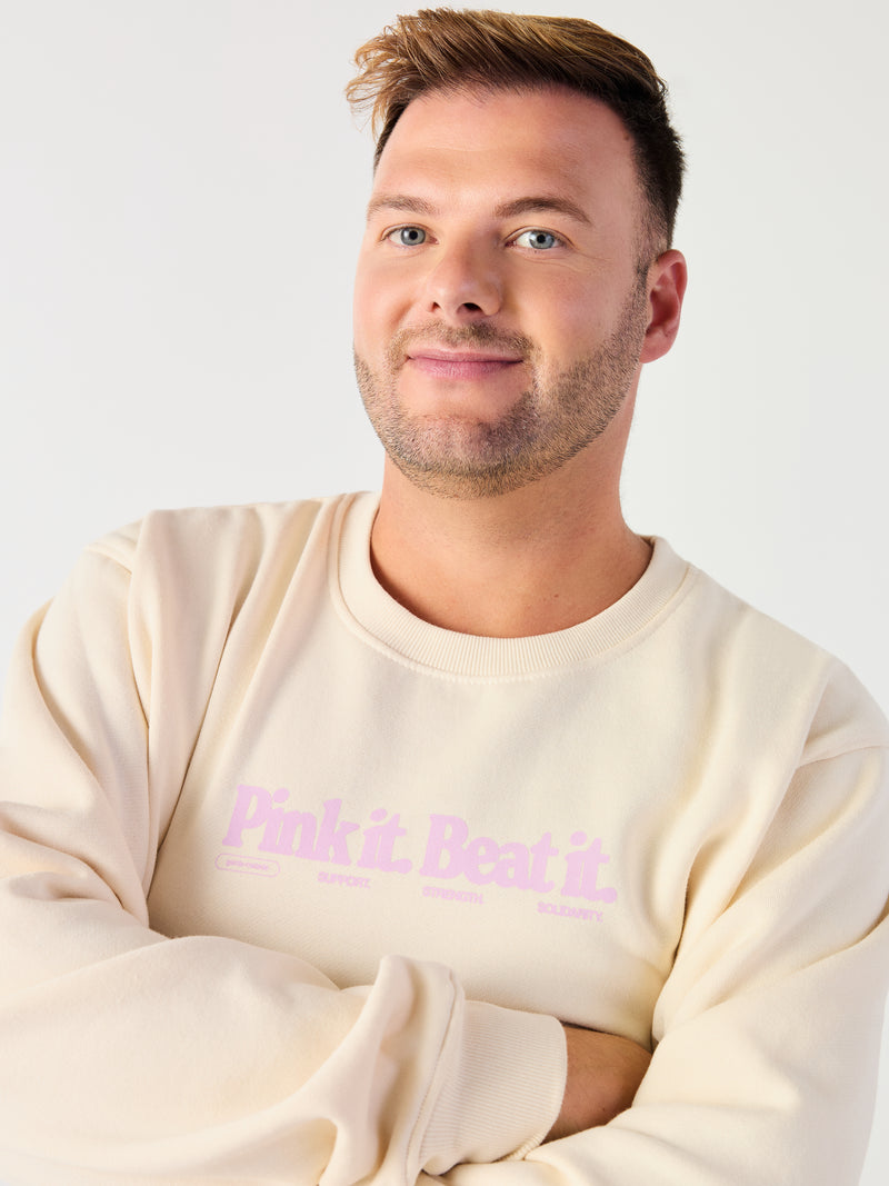 Pink it. Beat it - Crewneck Cream