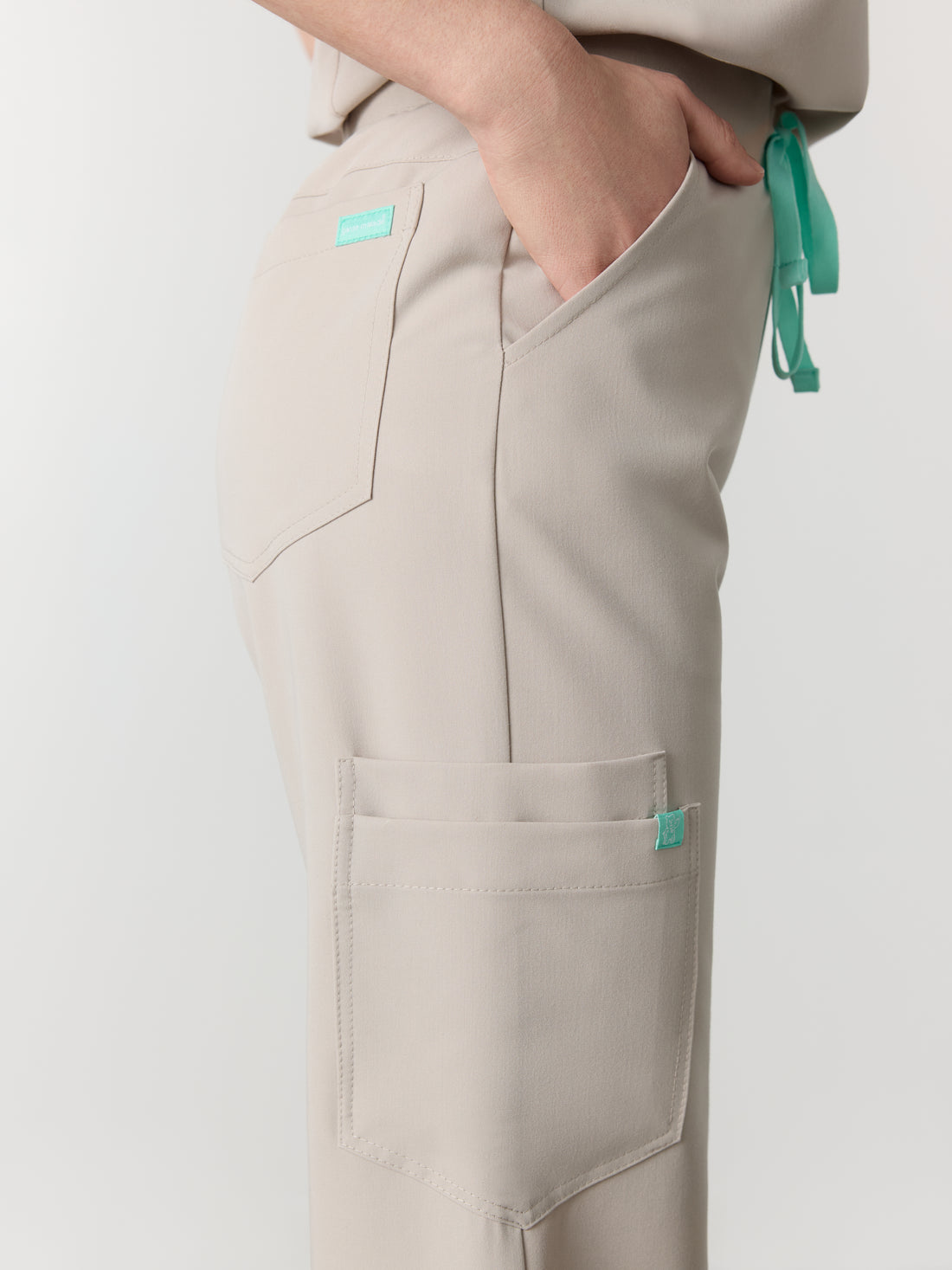 MILA RE-GARDE™ - GREIGE - Wide Leg Scrub Pants - SILVADUR™