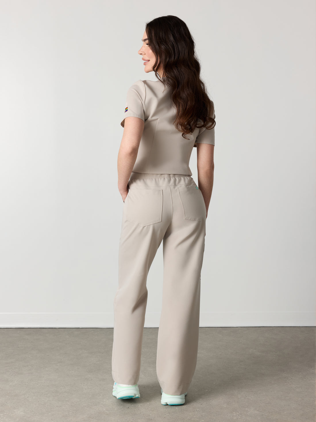 MILA RE-GARDE™ - GREIGE - Wide Leg Scrub Pants - SILVADUR™