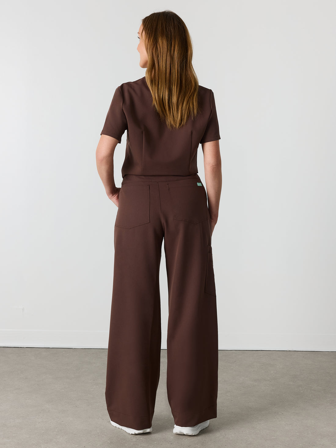MILA RE-GARDE™ - CHOCOLATE - Wide Leg Scrub Pants - SILVADUR™